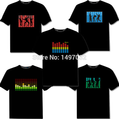 High Quality  Flashing Equalizer EL LED T-Shirt