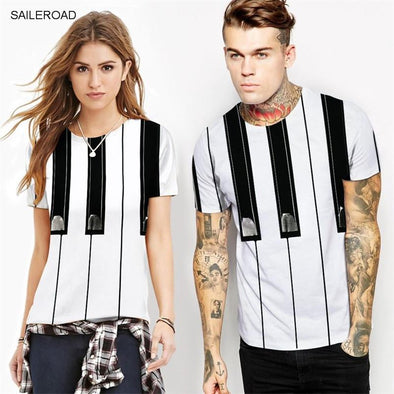 Printed Men/Women Short Sleeve Summer Tops