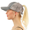 Messy Bun Cotton Sports Mesh Trucker Hat