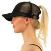 Messy Bun Cotton Sports Mesh Trucker Hat