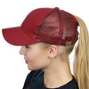 Messy Bun Cotton Sports Mesh Trucker Hat