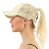 Messy Bun Cotton Sports Mesh Trucker Hat