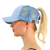 Messy Bun Cotton Sports Mesh Trucker Hat