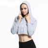 Sports Cropped Tops Hoodie