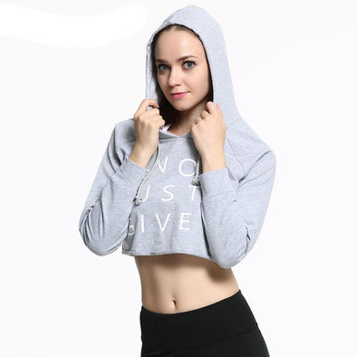 Sports Cropped Tops Hoodie
