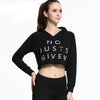 Sports Cropped Tops Hoodie